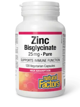 Natural Factors Natural Factors Zinc Bisglycinate 25mg 120 Vcap