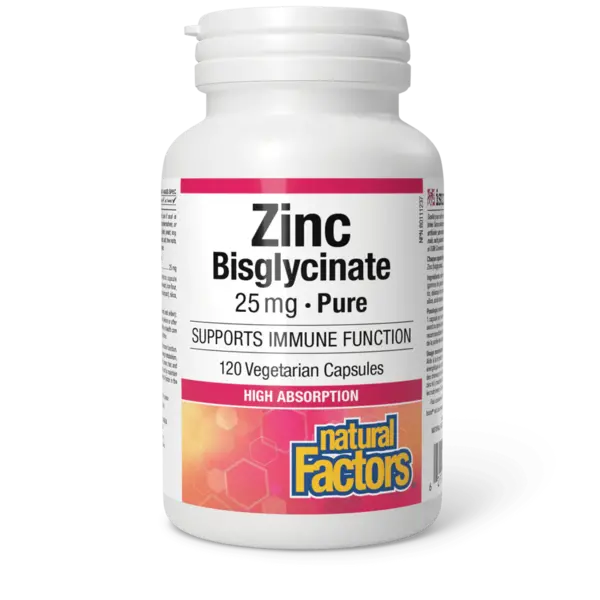 Natural Factors Natural Factors Zinc Bisglycinate 25mg 120 Vcap