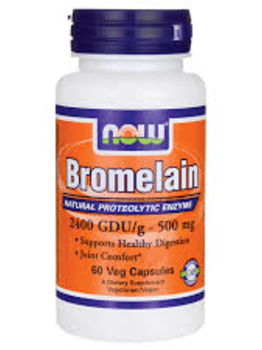 Now Foods NOW Bromelain 2400GDU/g 500mg 60 vcaps