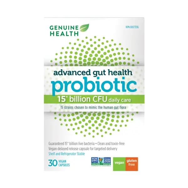 Genuine Health Genuine Health Advanced Gut Health Probiotic 15 billion-30 caps