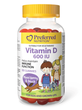 Preferred Nutrition Preferred Nutrition  Children's Vitamin D 600iu 180 Gummies