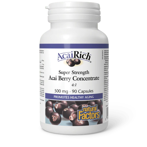 Natural Factors Natural Factors AcaiRich Super Strength Acai Berry Concentrate 4:1 500 mg 90 caps
