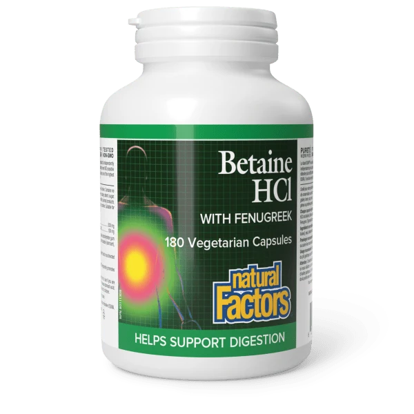 Natural Factors Natural Factors Betaine Hydrochloride with Fenugreek 180 caps