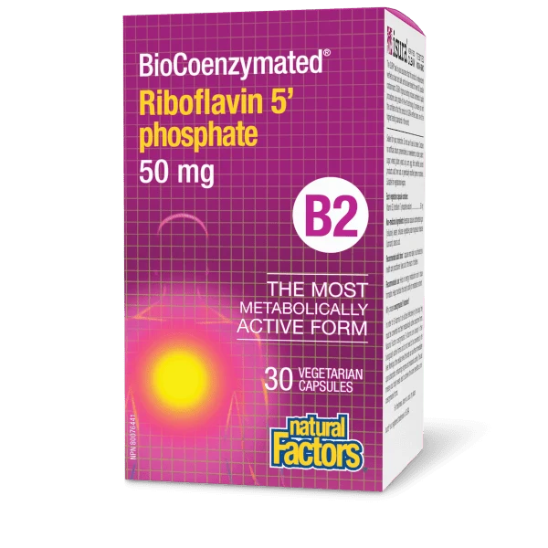Natural Factors Natural Factors BioCoenzymated Riboflavin 5’- Phosphate 30 caps
