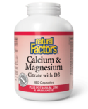 Natural Factors Natural Factors Cal & Mag with Potassium, Zinc & Manganese 180 caps