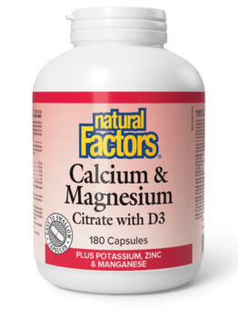 Natural Factors Natural Factors Cal & Mag with Potassium, Zinc & Manganese 180 caps
