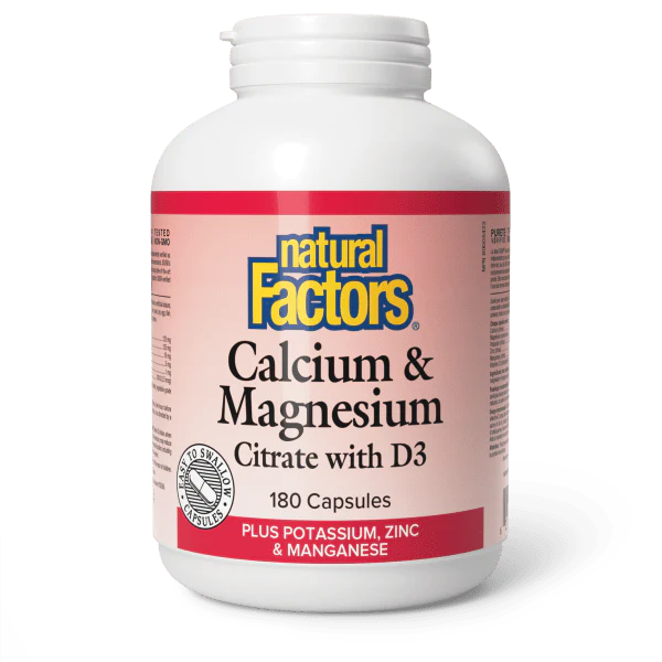 Natural Factors Natural Factors Cal & Mag with Potassium, Zinc & Manganese 180 caps