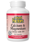 Natural Factors Natural Factors Cal & Mag with Potassium, Zinc & Manganese 90 caps