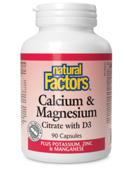 Natural Factors Natural Factors Cal & Mag with Potassium, Zinc & Manganese 90 caps