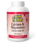 Natural Factors Natural Factors Cal/Mag 1:1 BONUS 210 tabs