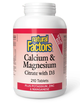 Natural Factors Natural Factors Cal/Mag 1:1 BONUS 210 tabs