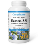 Natural Factors Natural Factors Certified Organic Flaxseed Oil 1000mg 180 softgels