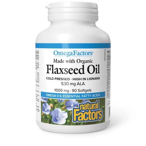 Natural Factors Natural Factors Certified Organic Flaxseed Oil 1000mg 90 softgels