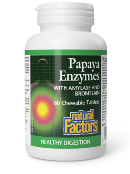 Natural Factors Natural Factors Chewable Papaya Enzymes with Amylase and Bromelain 60 tablets