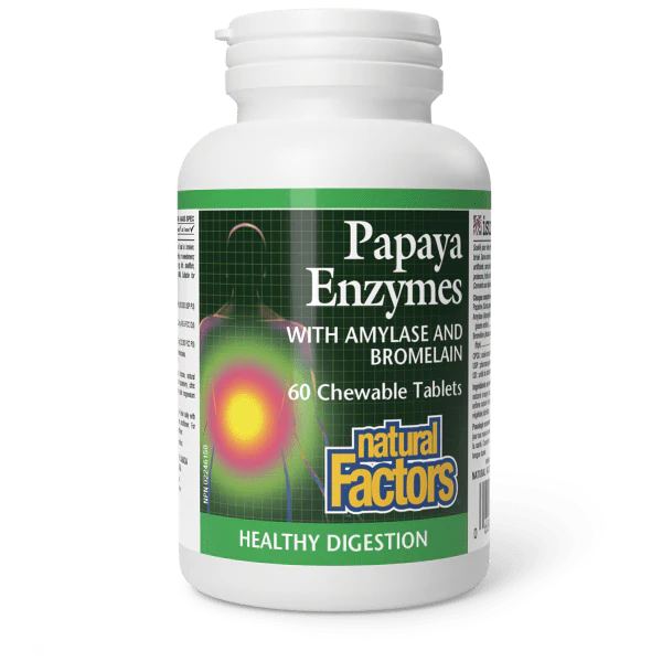 Natural Factors Natural Factors Chewable Papaya Enzymes with Amylase and Bromelain 60 tablets