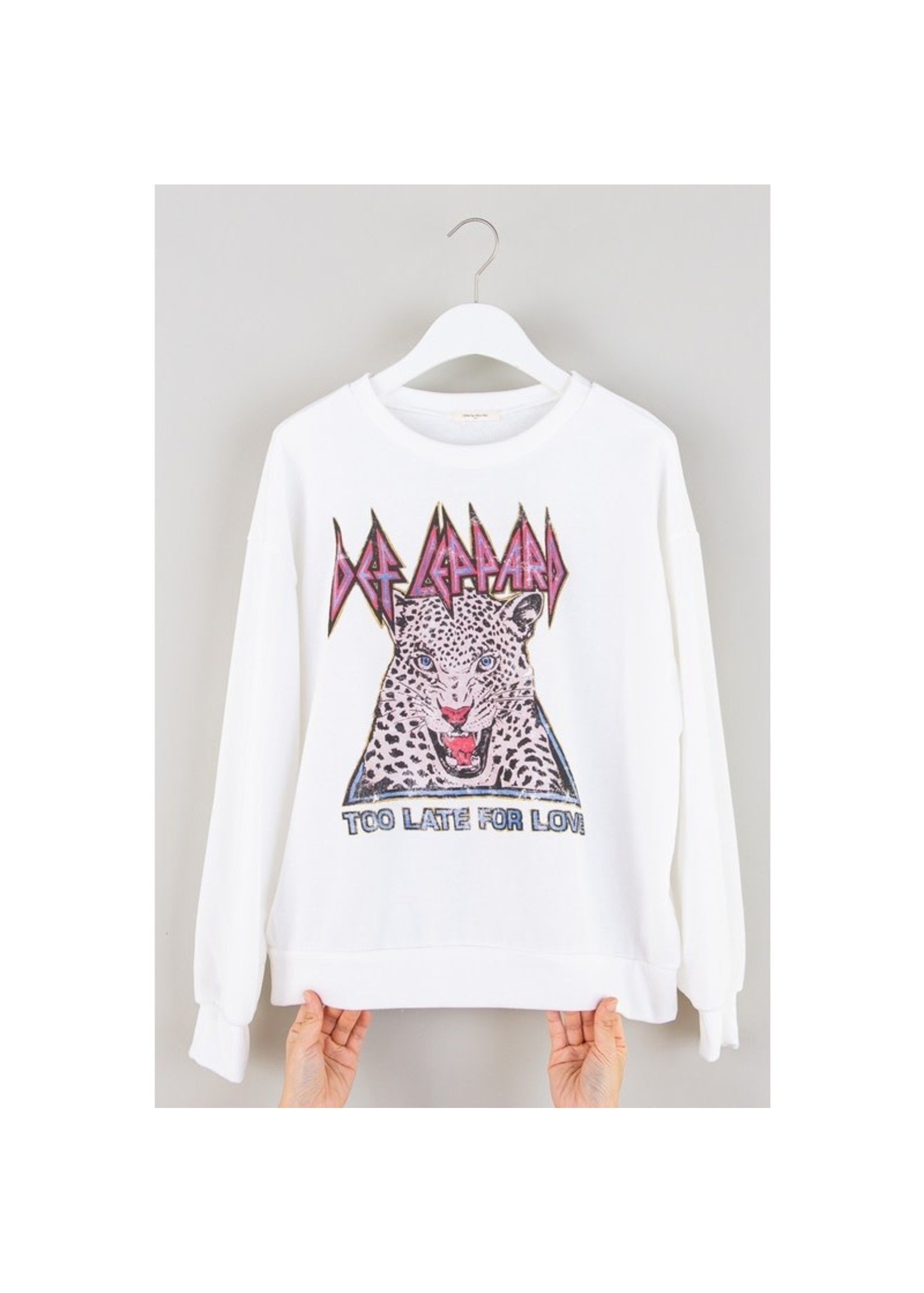 Def Leppard Sweatshirt-Cream Pink 