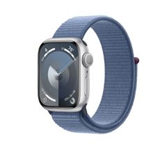 Apple Watch Series 9 GPS 41mm Silver Aluminum Case with Winter Blue Sport Loop