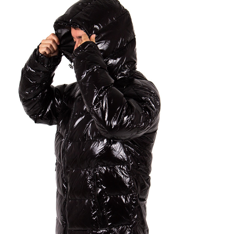 Ucxx UCXX : Shiny All Black Puffer Winter Coat