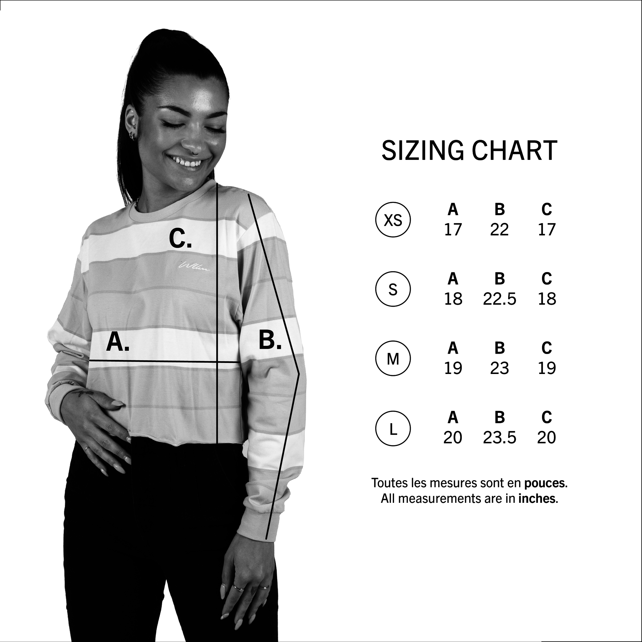 WLKN WLKN : Script Cropped Long Sleeves