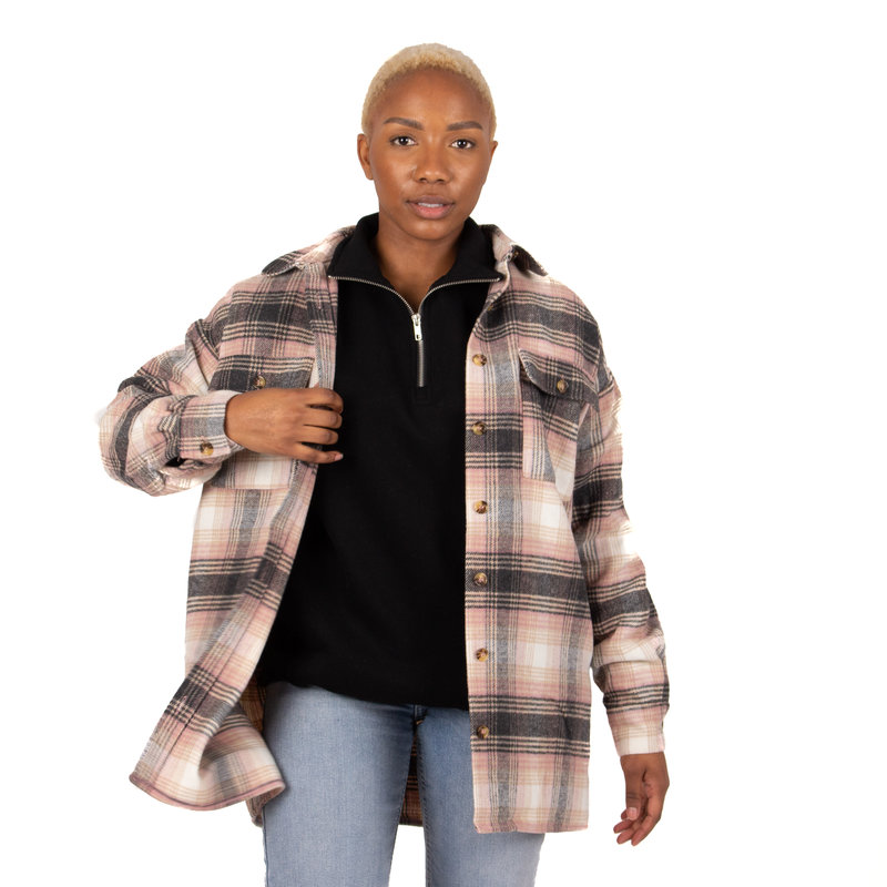 Noisy May : NMFlanny L/S Long Shacket 