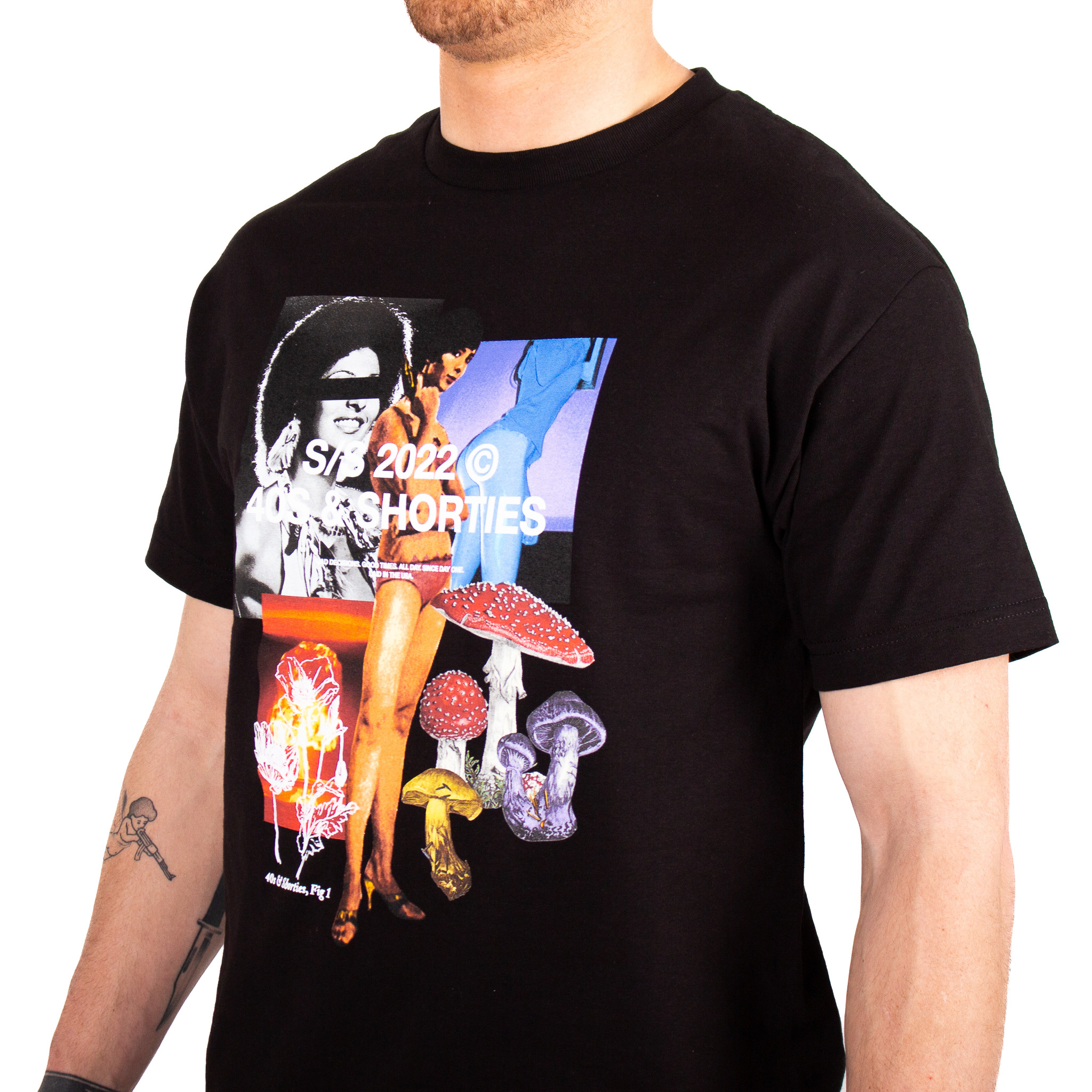 40s and Shorties 40's & Shorties : Collage Tee - Black