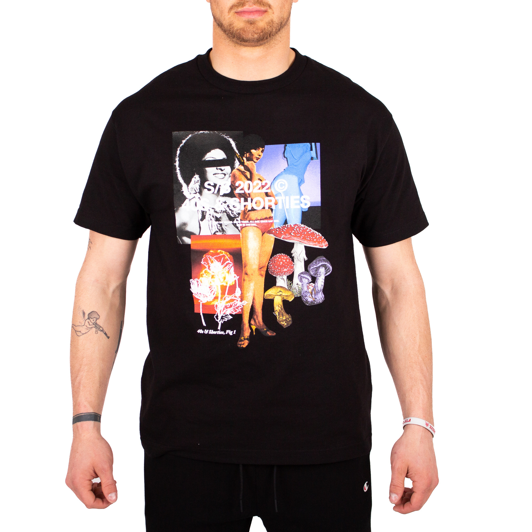 40s and Shorties 40's & Shorties : Collage Tee - Black