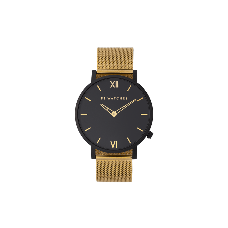 FJ Watches FJ Watches : Oro Moon Watch - Black/Gold