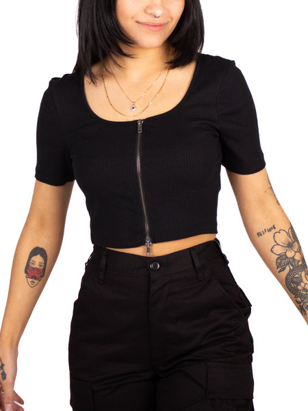 Noisy May Noisy May : NMRibella SS Zip Crop Top