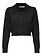 Only Only : Astrid L/S Cropped Polo Knit - Black