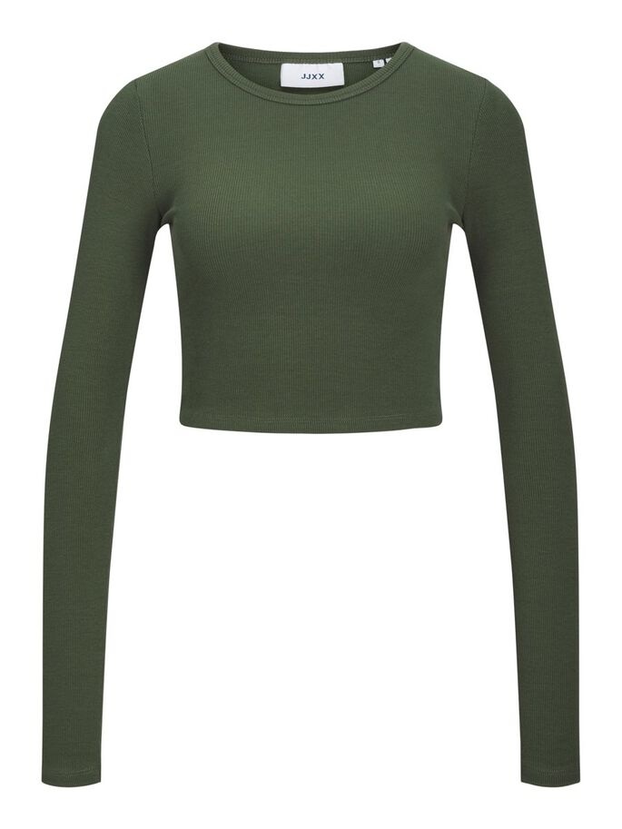 JJXX JJXX : Feline Long Sleeve Rib Tee - Black Forest