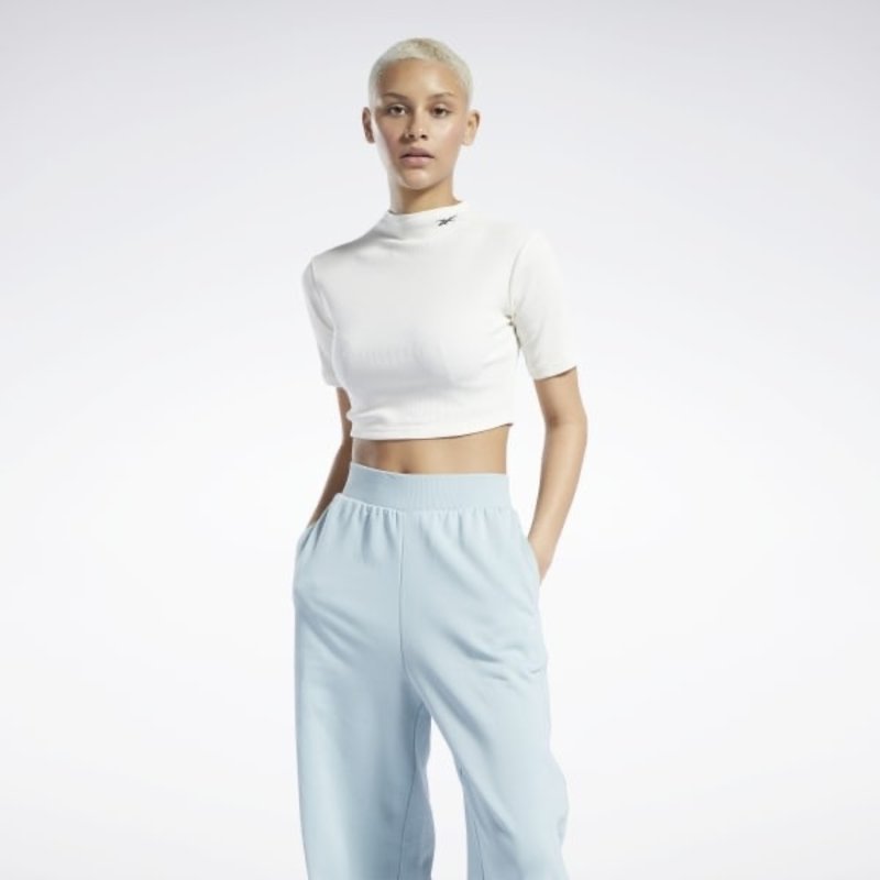 Reebok Reebok : SS Rib Mock Neck Crop Top