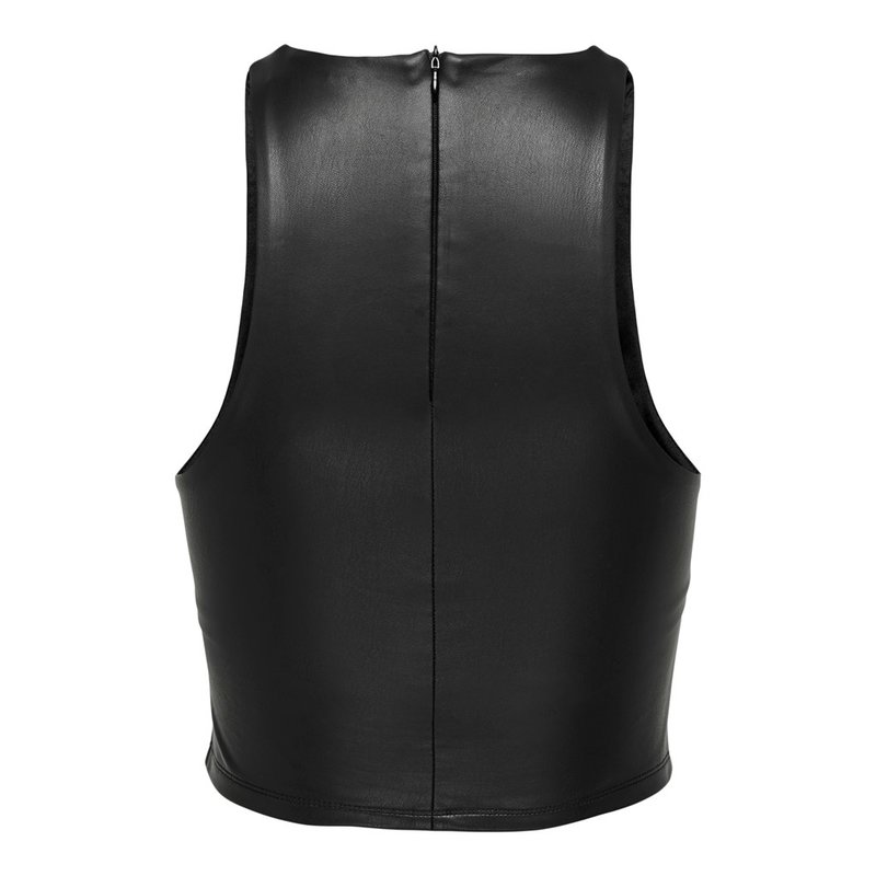 Only Only : Faux Leather SL Top