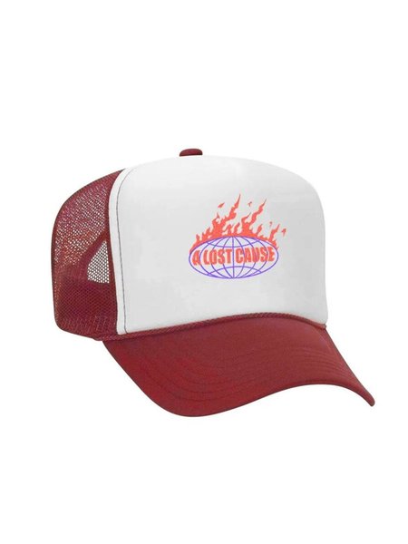 A Lost Cause A Lost Cause : Burning Trucker Cap - Red