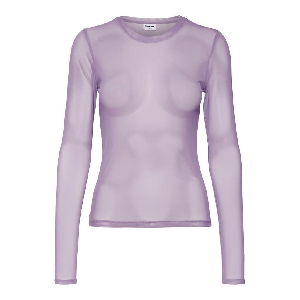 Noisy May Noisy May :  L/S Mesh Top - Purple