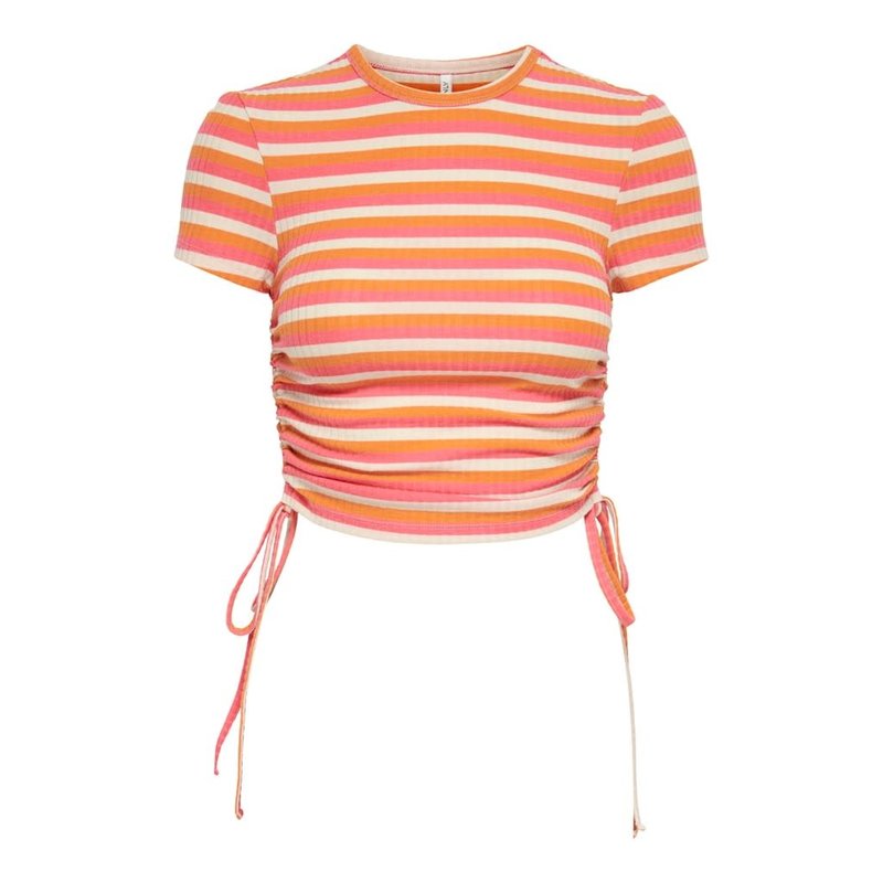 Only Only : S/S Rushing Top - Orange Multi