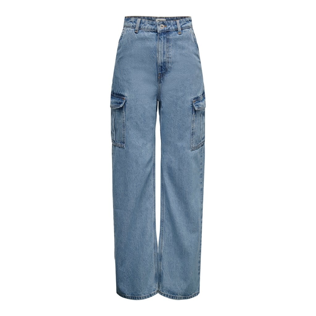 Only Only : Highwaist Wide Cargo Denim