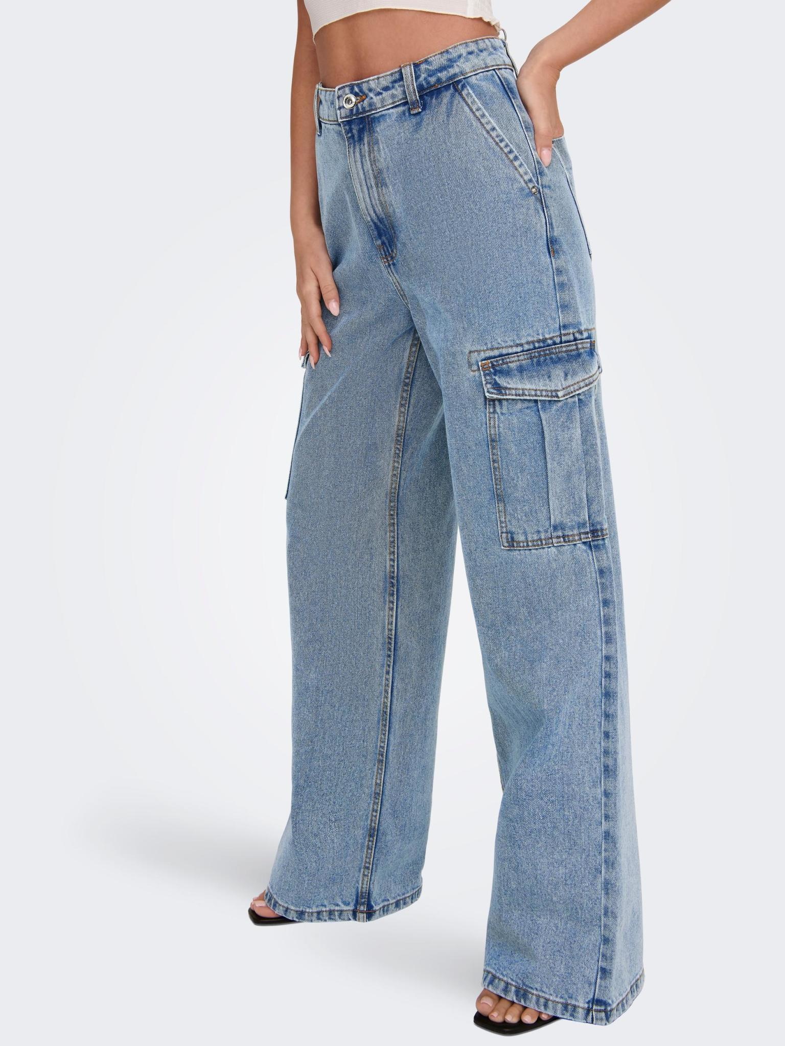 Only Only : Highwaist Wide Cargo Denim