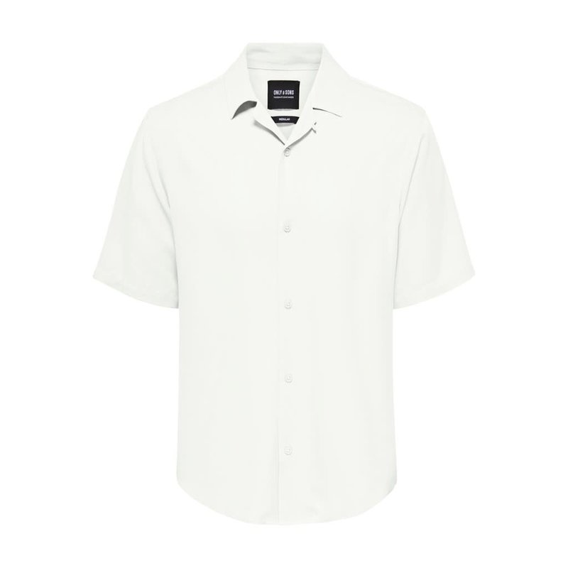 Only & Sons Only & Sons : Regular Fit Solid Color SS Shirt - White