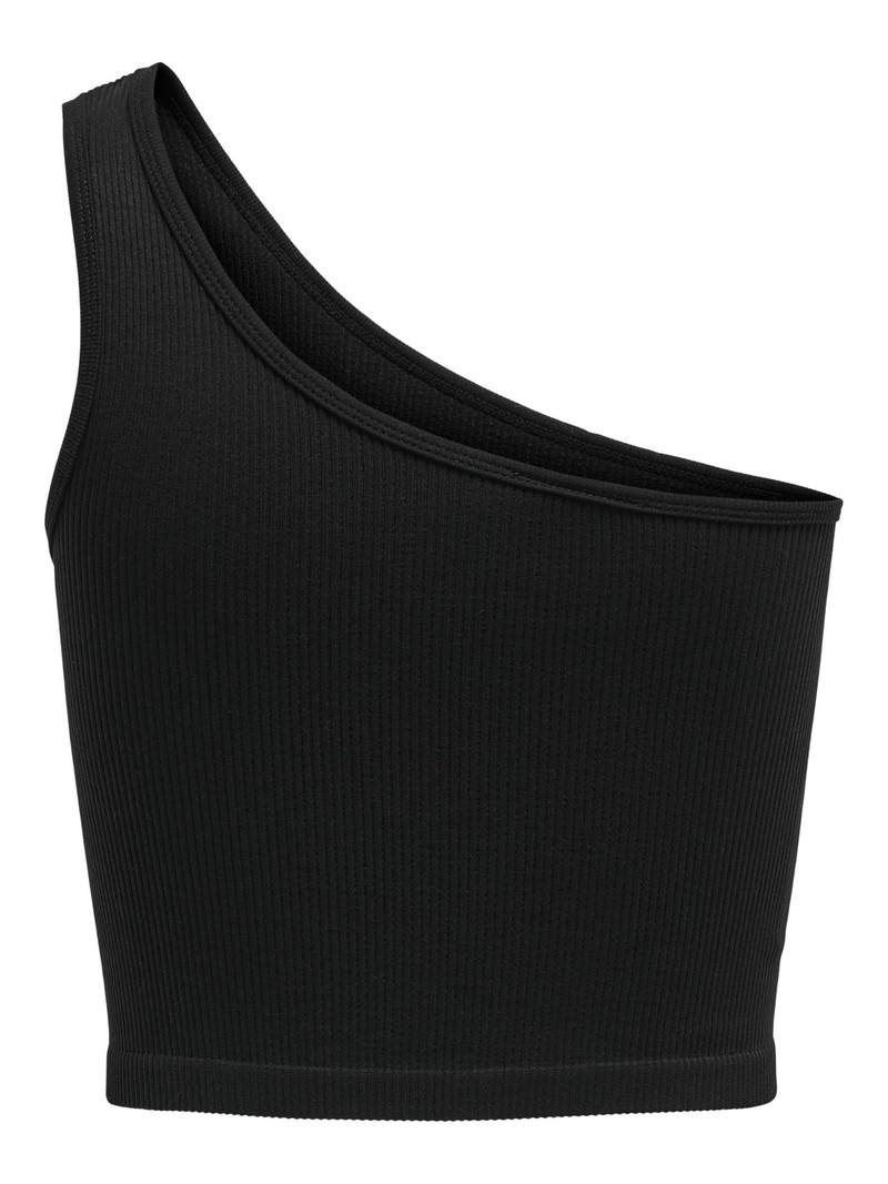 Only Only : Asymetric Rib Crop Top