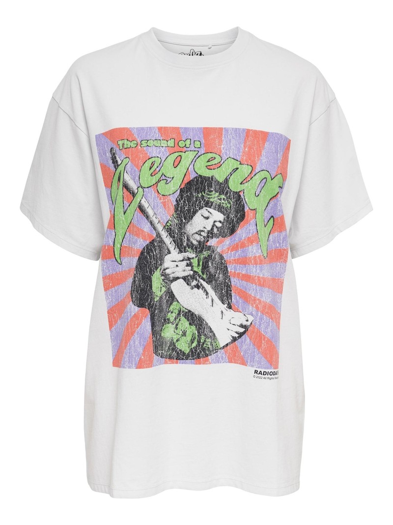Only Only : Jimi Hendrix Oversize Tee - White