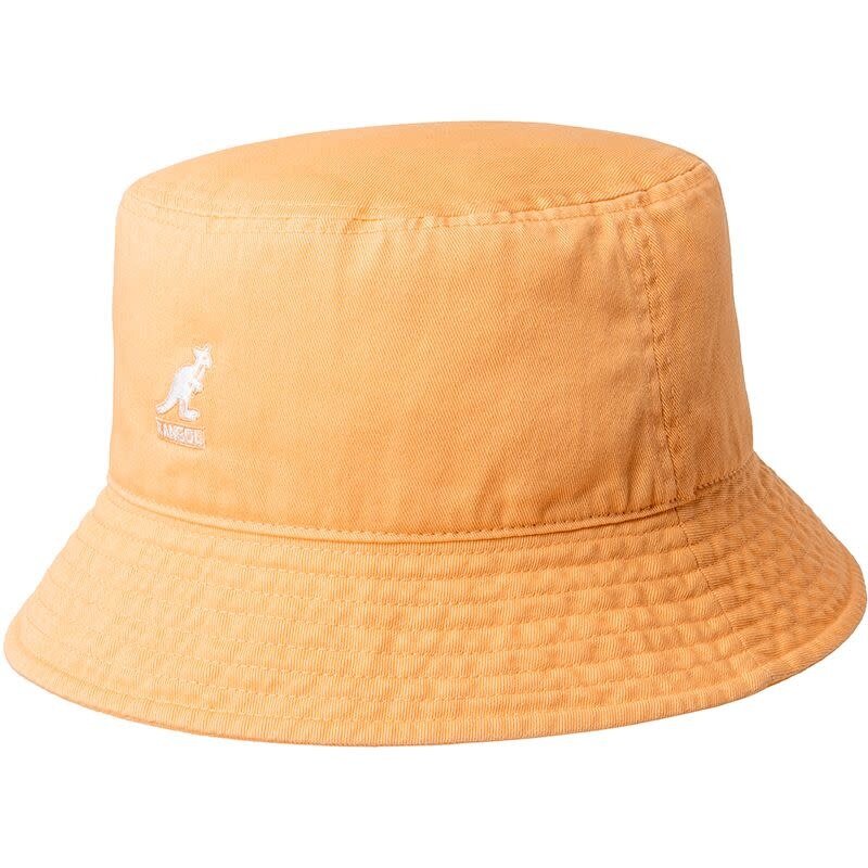 Kangol Washed Baseball Cap - Papaya Milk Color Adjustable Cotton Hat With Leather Strap