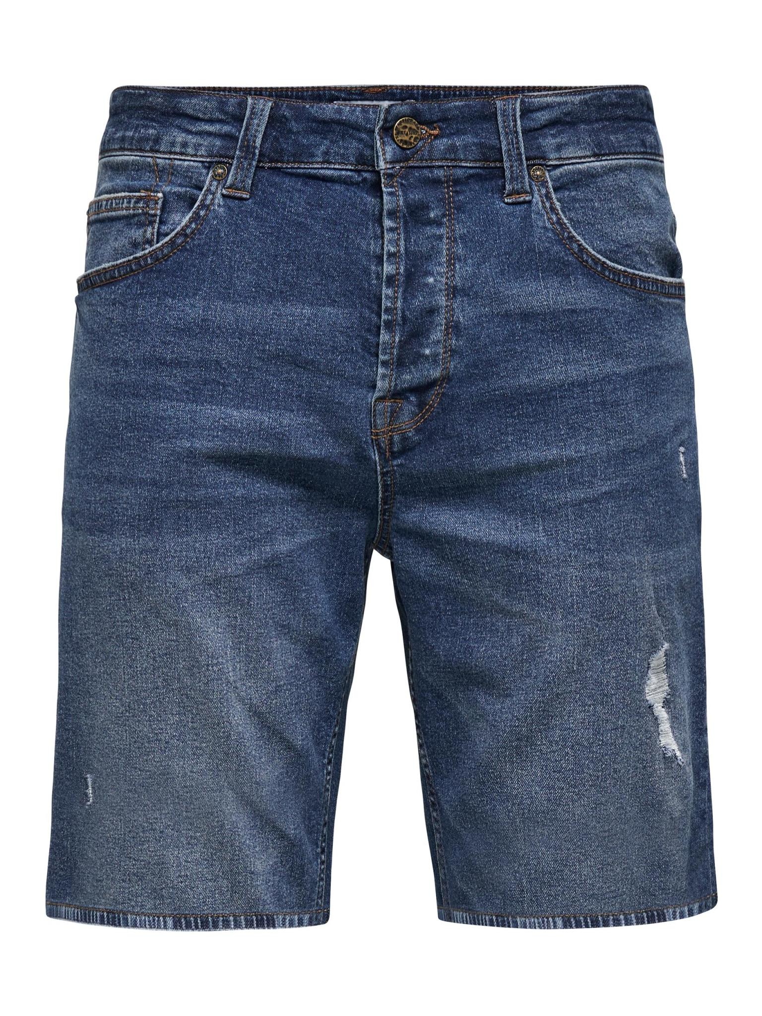 Only and Sons Only & Sons : Avi Ripped Denim Shorts