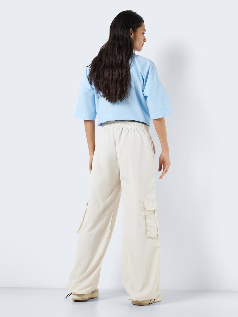 Noisy May Noisy May : Parachute Cargo Pants - Cream