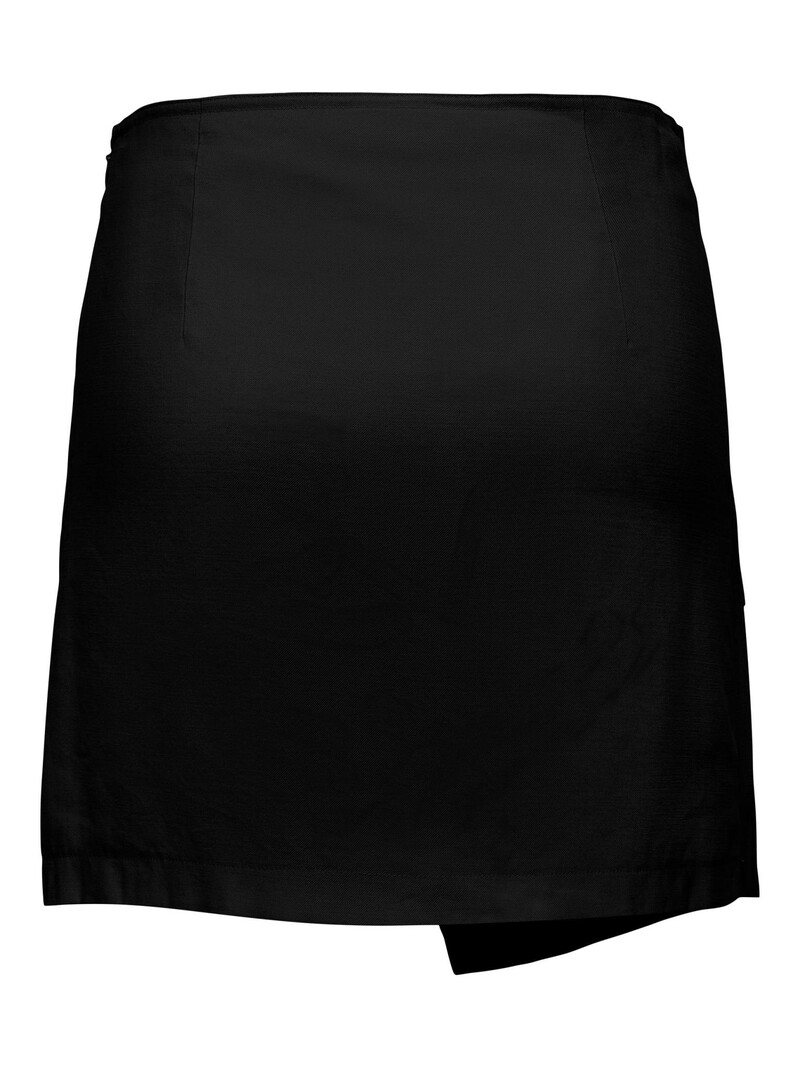 Only Only : Midwaist Cargo Wrap Skirt - Black