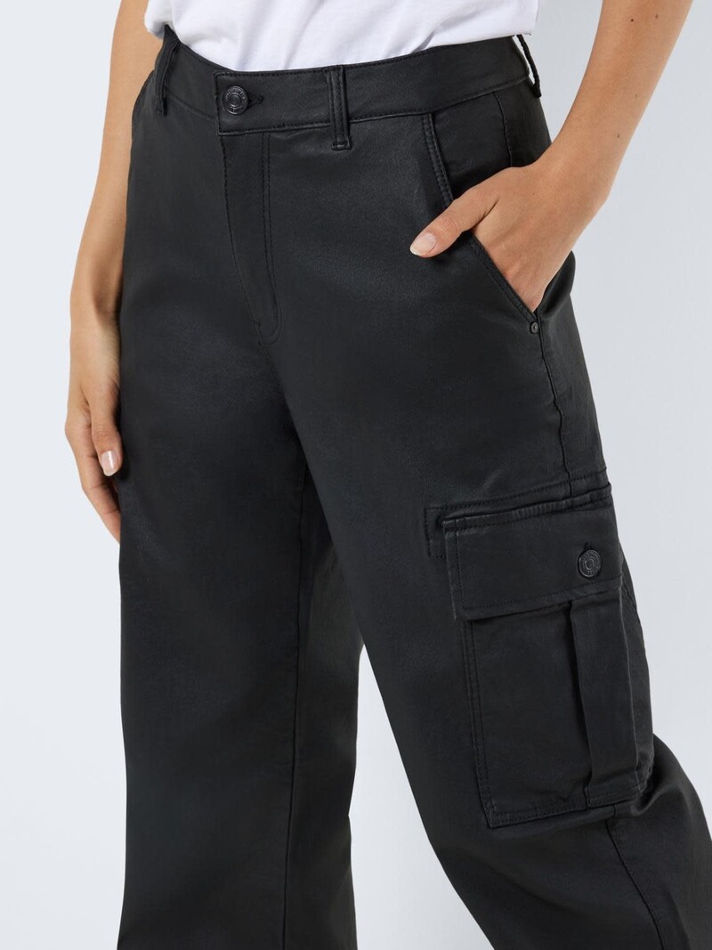 Coated Cargo Pants - Black - Ladies