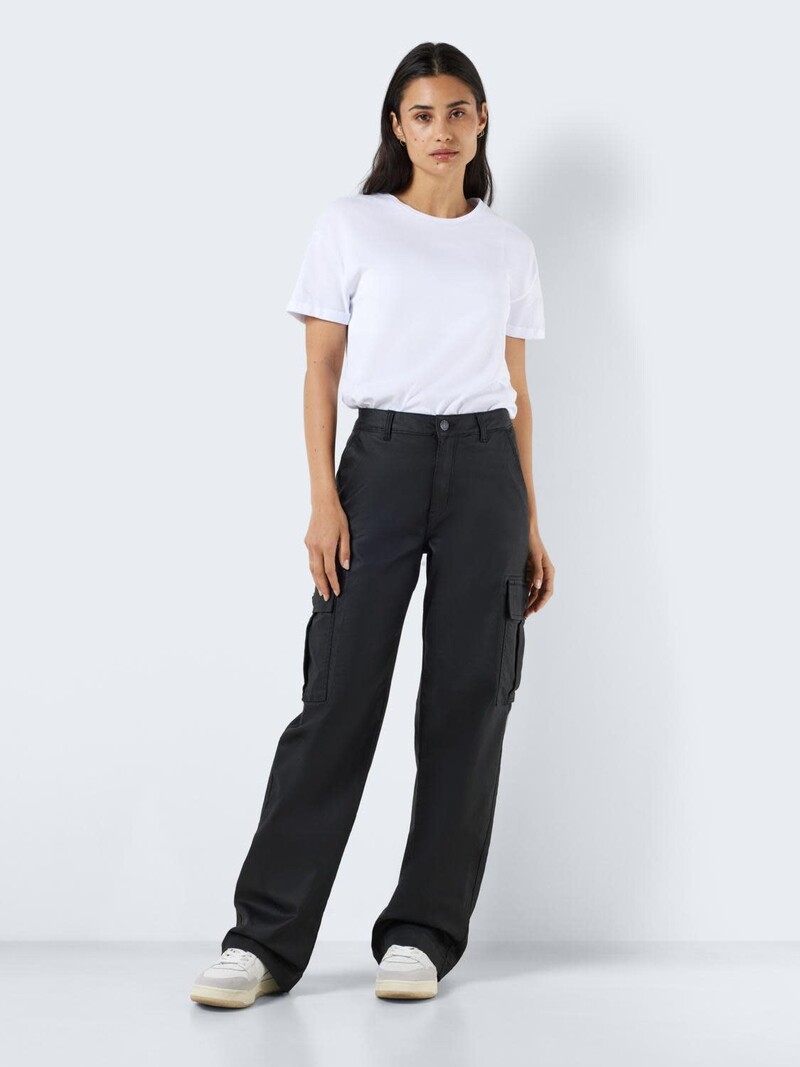 Coated Cargo Pants - Black - Ladies