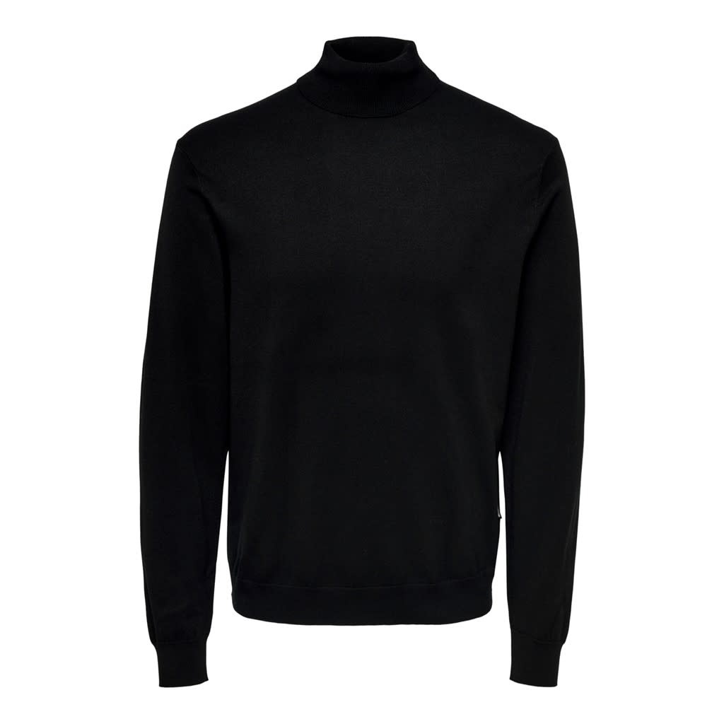 Black roll neck knit discount