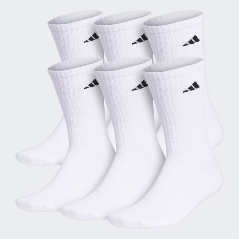 Adidas : Men's 6-Pack Crew Socks - WLKN