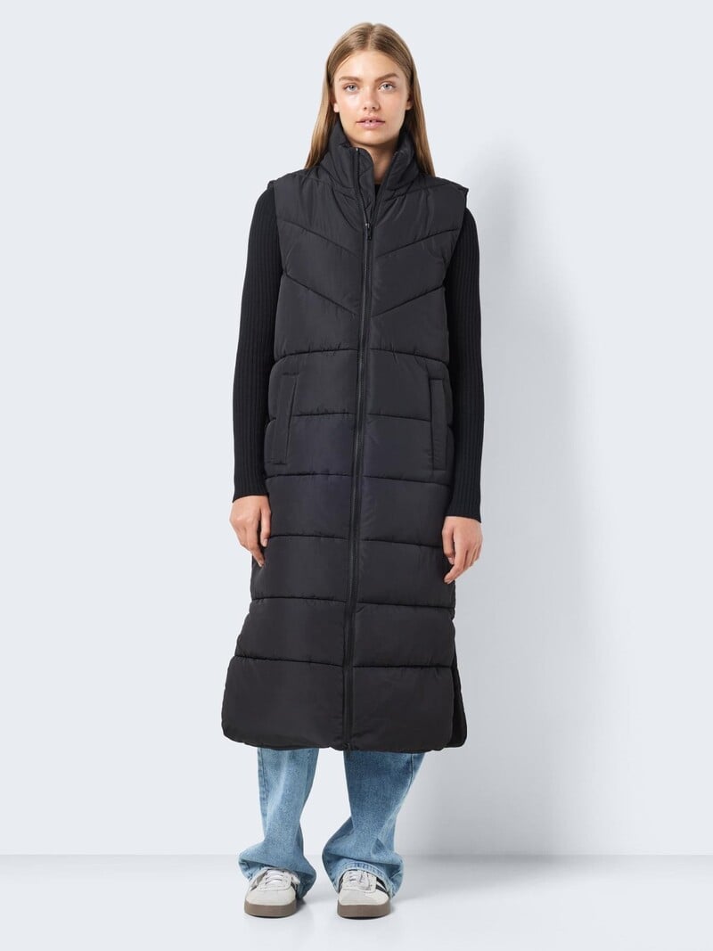 Noisy May : Sleeveless Long Puffer Vest - WLKN