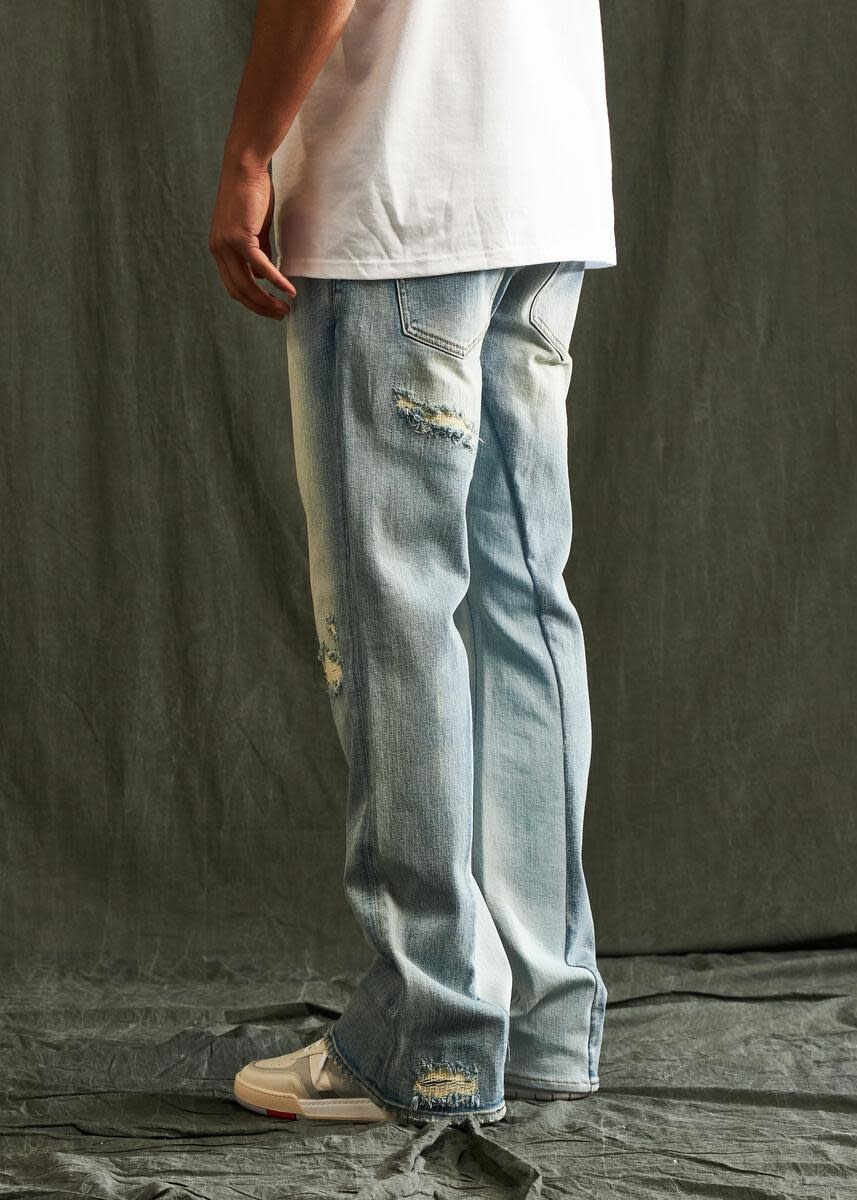 Two tone sale flare jeans